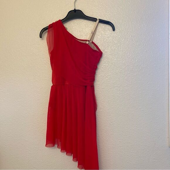 WEISSMAN Dance Costume dress ballet lyrical red CLARITY 12294 MC-Medium child - Picture 4 of 11